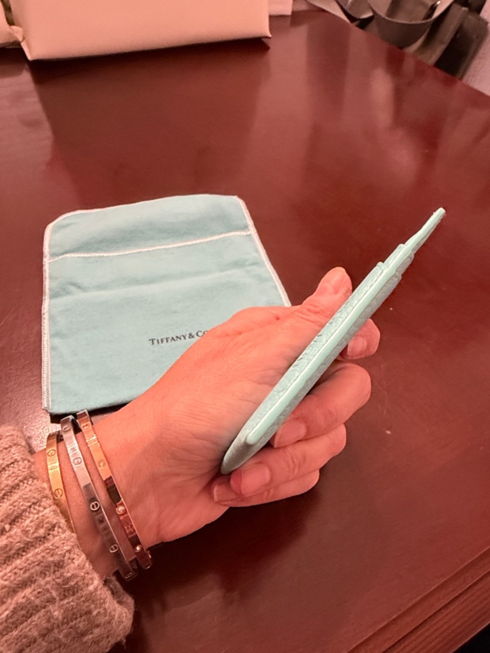 Tiffany & Co. Tiffany Blue Leather Card Wallet with Dust Pouch - Picture 11 of 11